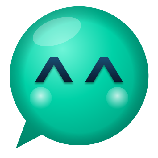 A Aia: um balão de conversa verde com olhos sorrindo